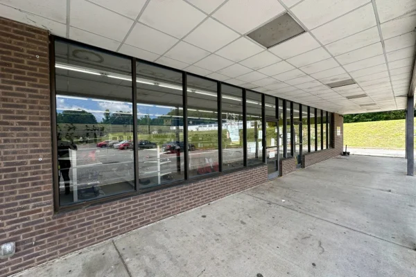 Commercial storefront with a finished window film installation